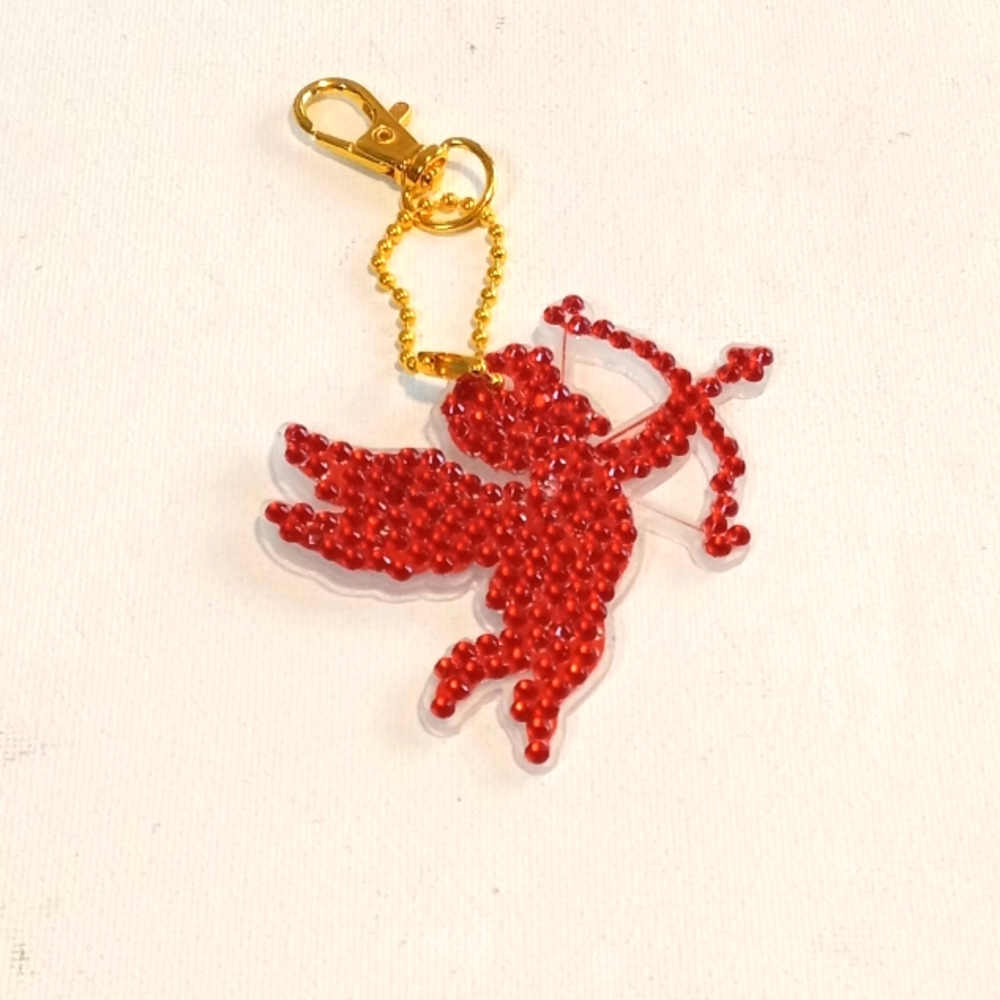Blingy Red Cupid Keychain
